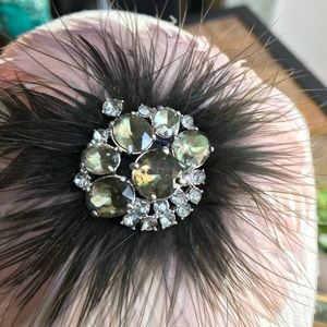 Stella & Dot Feather and Rhinestone Brooch